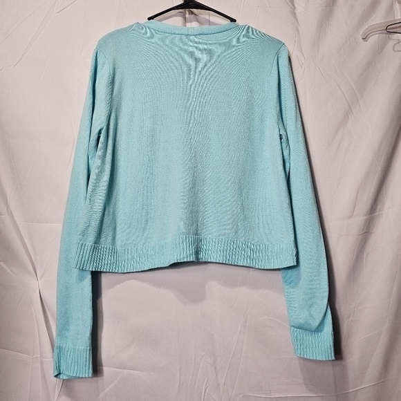 Denim & Co Button Front Long Sleeve Cropped Cardigan - Picture 4 of 5